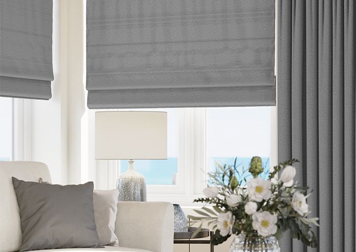 Lucerne Faux Silk, Silver - Roman Blind - Image 5
